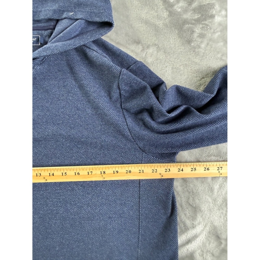 Vineyard Vines Shep & Ian Men's Hoodie L Blue Diagonal Textured Fabric - Picture 4 of 7